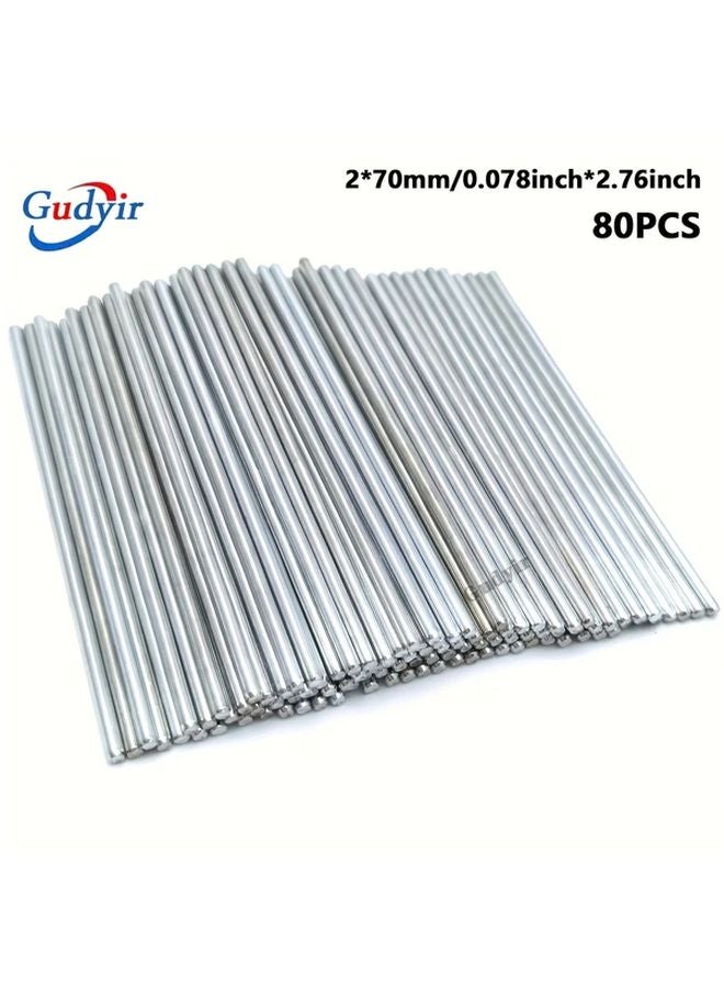 Gudyir 80 قطعة 2 مم قضيب عمود حديدي محاور مقاس 100 مم لسيارات STEM RC قوارب النماذج - Image 4